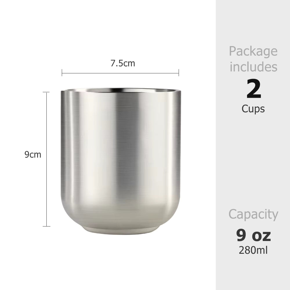 Stainless Steel Double Wall Coffee Mug 280ml